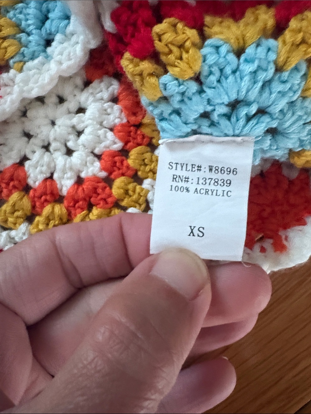 Altar'd State Multicolor Crochet Crop Top - White Trim - Picture 4 of 7